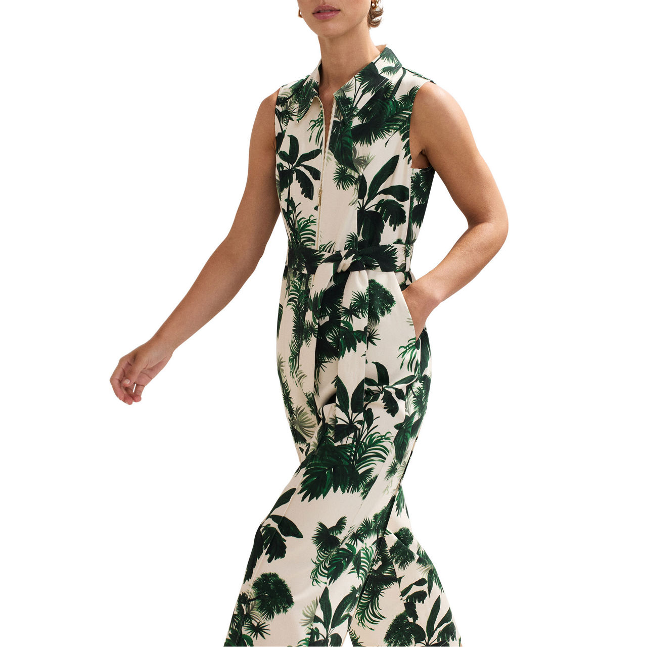 Tullisa Palm Zip Front Jumpsuit Tullisa Palm Zip Front Jumpsuit