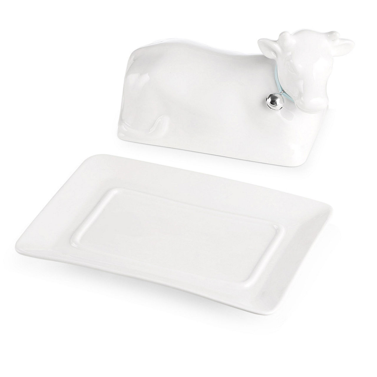 Whiteware Cow Ceramic Butterdish Whiteware Cow Ceramic Butterdish